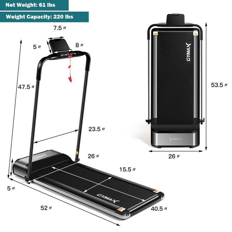 Ultra-thin Electric Folding Motorized Treadmill Walking Jogging Machine with LCD Monitor Low Noise