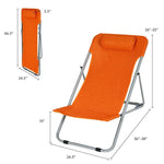 2-Pack Beach Chairs, Folding Lounge Chairs with Adjustable Backrests & Headrests, Portable Lightweight Chairs for Camping, Deck, Sunbathing