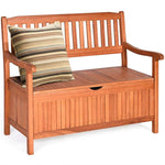 Wood Outdoor Storage Bench 33-Galon Large Deck Box Bench with Removable Dustproof Liner