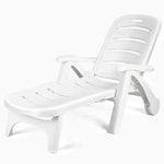 5 Position Adjustable Folding Patio Deck Chair Recliner - Bestoutdor