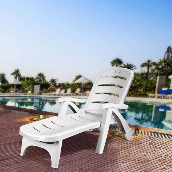 5 Position Adjustable Folding Patio Deck Chair Recliner - Bestoutdor