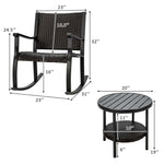 Bestoutdor 3-Piece Wicker Rocking Bistro Set Rattan Patio Furniture Set with 2 Rocking Chairs & Storage Shelf Coffee Table