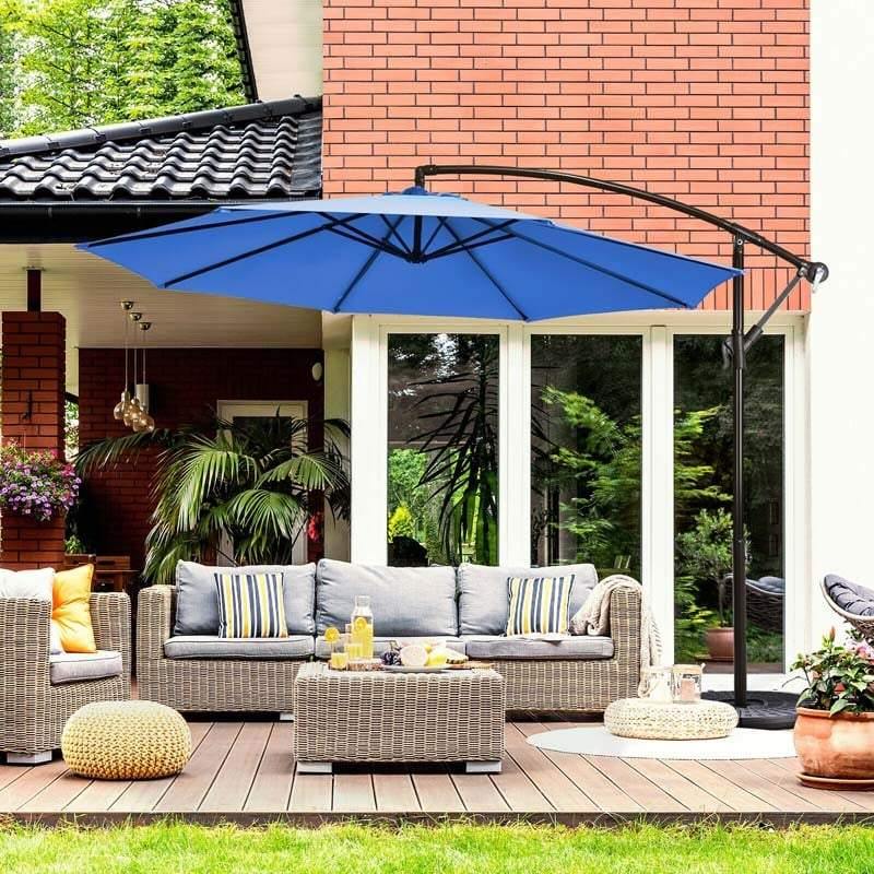 10ft Offset Hanging Outdoor Market Patio Umbrella - Bestoutdor