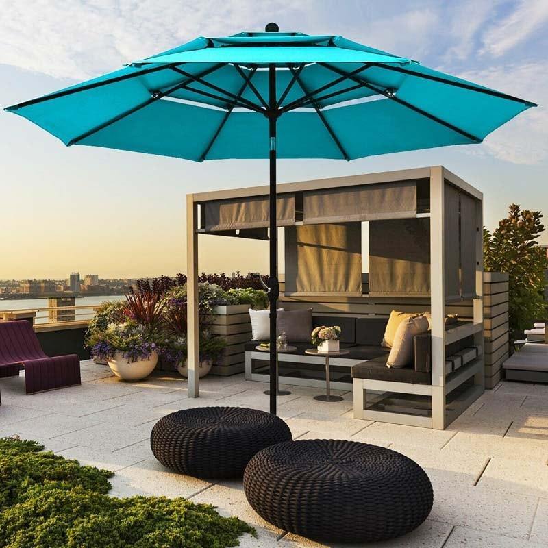 10ft 3 Tier Auto-tilt Patio Umbrella with Double Vented - Bestoutdor