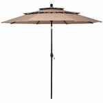 10ft 3 Tier Auto-tilt Patio Umbrella with Double Vented - Bestoutdor