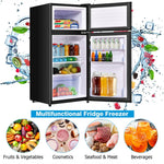 3.4 Cu. Ft. Compact Refrigerator, 2-Door Mini Fridge with Freezer, Adjustable Shelves & 7 Temperature Settings for Office, Apartment, Dorm