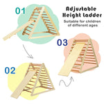 Foldable Wooden Climbing Triangle with Ramp & Ladder, Kids Indoor Climber Montessori Climbing Toys for Toddlers