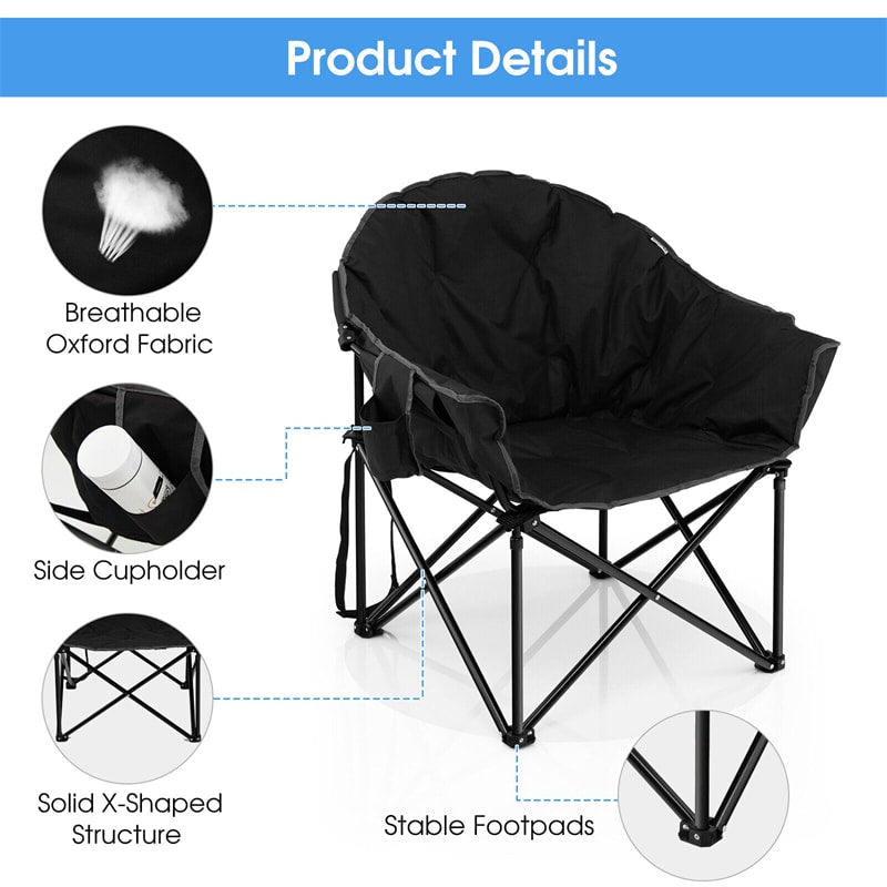 Folding Camping Moon Padded Chair with Carry Bag