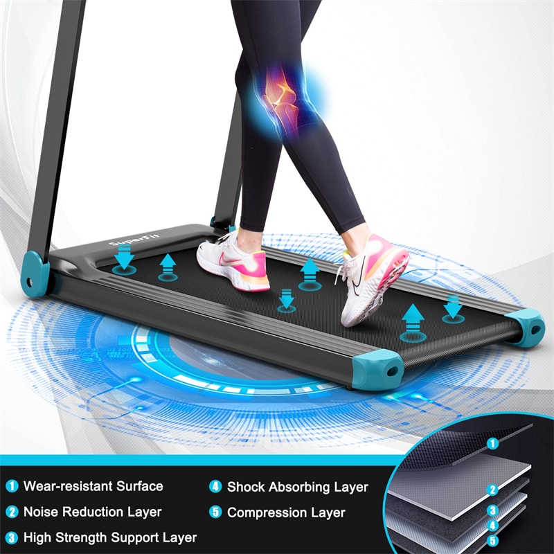 Superfit Folding Treadmill Compact Electric Walking Running Machine for Home Office with Smart APP Control & Bluetooth Speaker