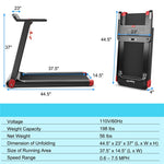 Folding Treadmill, Compact SuperFit Treadmill with APP Control, Speaker, LED Display, 12 Preset Programs, Walking Running Machine for Home Gym