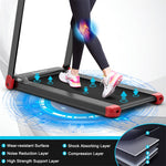 Folding Treadmill, Compact SuperFit Treadmill with APP Control, Speaker, LED Display, 12 Preset Programs, Walking Running Machine for Home Gym