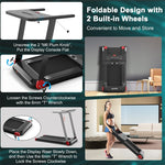 Superfit Folding Treadmill Compact Electric Walking Running Machine for Home Office with Smart APP Control & Bluetooth Speaker