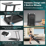 Folding Treadmill, Compact SuperFit Treadmill with APP Control, Speaker, LED Display, 12 Preset Programs, Walking Running Machine for Home Gym