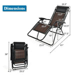 Folding Patio Rattan Zero Gravity Lounge Chair Recliner