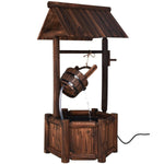 Garden Wooden Wishing Well Water Fountain with Electric Pump - Bestoutdor