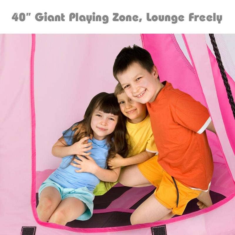 40'' Kids Hanging Chair Swing Tent Set - Bestoutdor