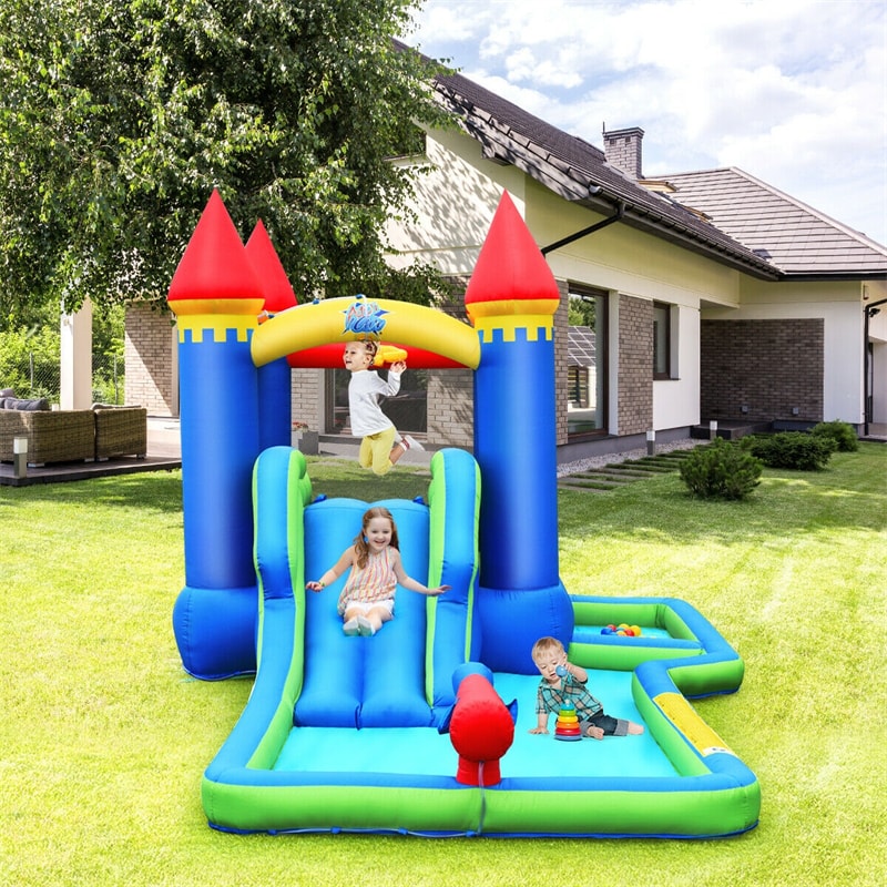 Inflatable Water Slide Bouncy Castle Splash Pool Water Cannon without Blower