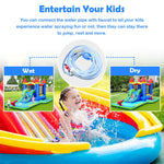 Inflatable Bounce House Water Slide Bouncy Castle Splash Pool Water Cannon with 580W Air Blower