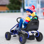 Kids Pedal Go Kart 4 Wheel Pedal Powered Ride On Car Toy with Adjustable Seat & Steering Wheels