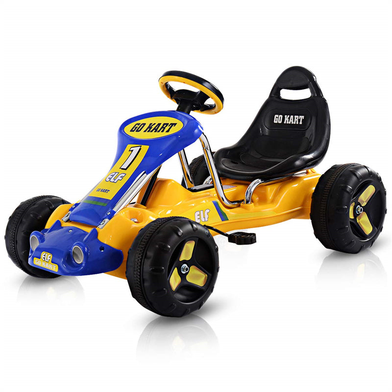 Kids Pedal Go Kart 4 Wheel Pedal Powered Car Ride On Car Toy with Adjustable Seat