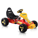 Kids Pedal Go Kart 4 Wheel Pedal Powered Car Ride On Car Toy with Adjustable Seat