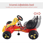 Kids Pedal Go Kart 4 Wheel Pedal Powered Car Ride On Car Toy with Adjustable Seat