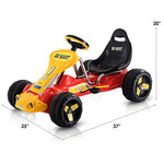 Kids Pedal Go Kart 4 Wheel Pedal Powered Car Ride On Car Toy with Adjustable Seat