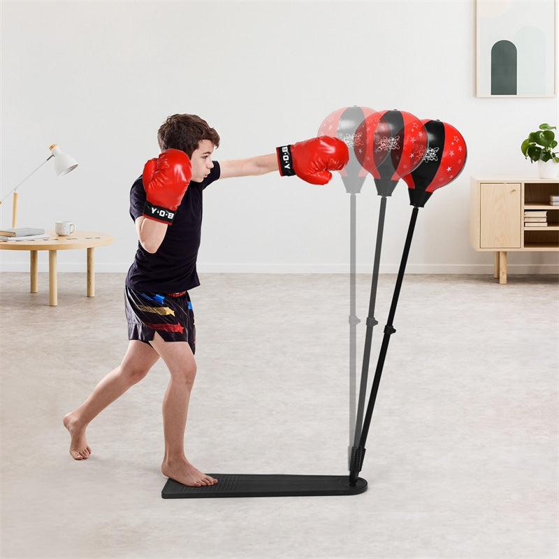 Costway Kids Punching Bag with Adjustable Stand and Boxing Gloves