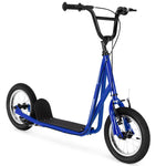 Kids & Adults Off-Road Scooter, All-Terrain Scooter with 12" Inflatable Wheels, Adjustable Handlebar, V-Type Brakes, Carbon Steel Frame, Age 8+