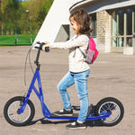 Kids & Adults Off-Road Scooter, All-Terrain Scooter with 12" Inflatable Wheels, Adjustable Handlebar, V-Type Brakes, Carbon Steel Frame, Age 8+