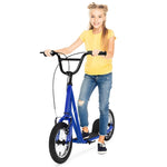 Kids & Adults Off-Road Scooter, All-Terrain Scooter with 12" Inflatable Wheels, Adjustable Handlebar, V-Type Brakes, Carbon Steel Frame, Age 8+