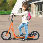 Kids & Adults Off-Road Scooter, All-Terrain Scooter with 12" Inflatable Wheels, Adjustable Handlebar, V-Type Brakes, Carbon Steel Frame, Age 8+