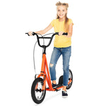 Kids & Adults Off-Road Scooter, All-Terrain Scooter with 12" Inflatable Wheels, Adjustable Handlebar, V-Type Brakes, Carbon Steel Frame, Age 8+