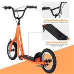 Kids & Adults Off-Road Scooter, All-Terrain Scooter with 12" Inflatable Wheels, Adjustable Handlebar, V-Type Brakes, Carbon Steel Frame, Age 8+