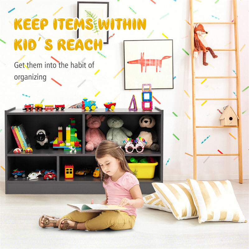 Kids Wooden Bookshelf Bookcase Children Toy Storage Cabinet