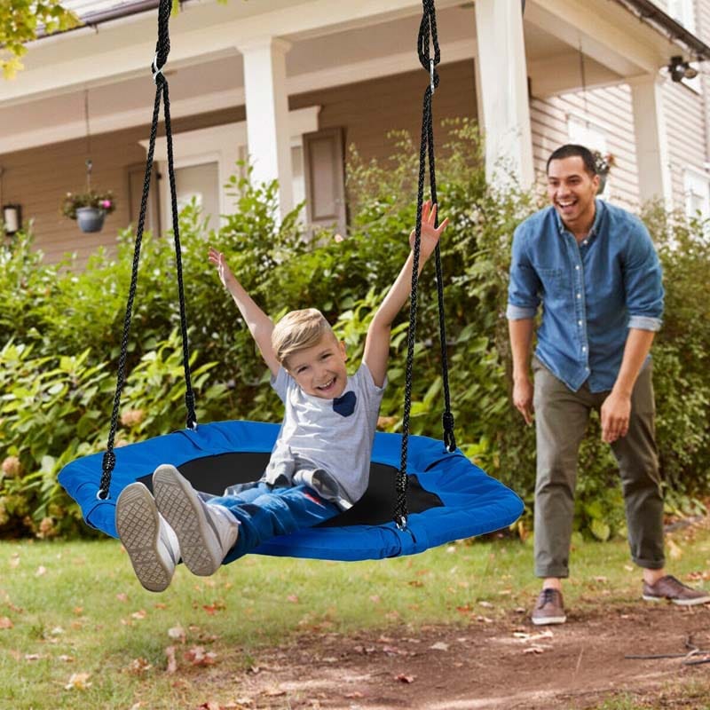 37" Kids Hexagon Tree Swing with Adjustable Hanging Rope