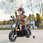 Kids Ride On Motorcycle 12V Aprilia Licensed Electric Dirt Bike with Training Wheels & Headlight