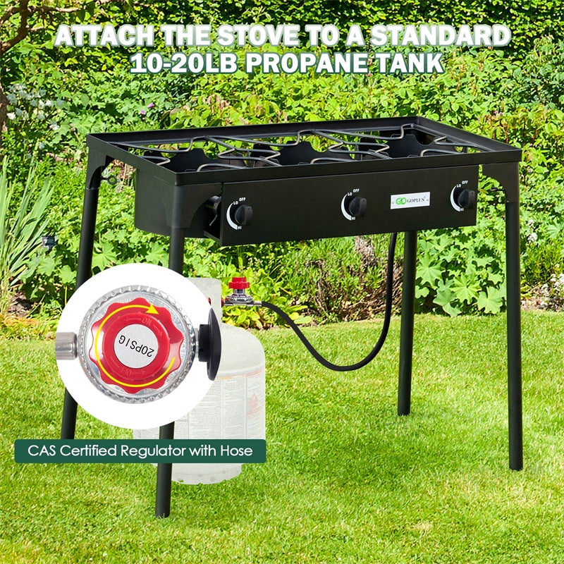 Grill Propane Burner,Gas Burners for Cooking Outdoor,Gas Stove Burner,  Camping Stove Propane Portable,Propane Grill Camping Iron Cast, 2 Burners  Patio