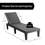 Outdoor Chaise Lounge Lawn Lounge Chair Reclining Patio Chair with 5-Position Adjustable Backrest