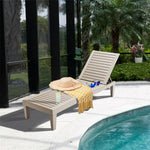 Outdoor Chaise Lounge Lawn Lounge Chair Reclining Patio Chair with 5-Position Adjustable Backrest