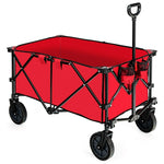 Collapsible Wagon Cart, Folding Utility Wagon with Universal Wheels, Adjustable Handle & Cover Bag for Garden, Shopping, Camping, Outdoor Use