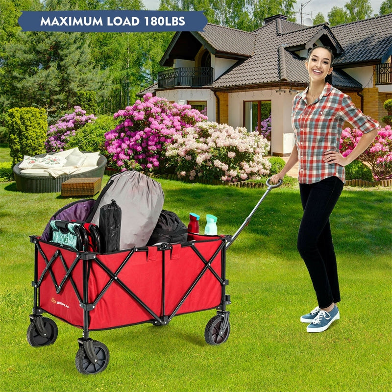 Outdoor Collapsible Utility Garden Wagon Cart Trolley Buggy