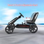 Kids Pedal Go Kart 4-Wheel Pedal-Powered Ride On Car with 2-Position Adjustable Seat