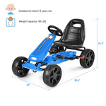 Kids Pedal Go Kart 4-Wheel Pedal-Powered Ride On Car with 2-Position Adjustable Seat