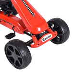 Kids Pedal Go Kart 4-Wheel Pedal-Powered Ride On Car with 2-Position Adjustable Seat