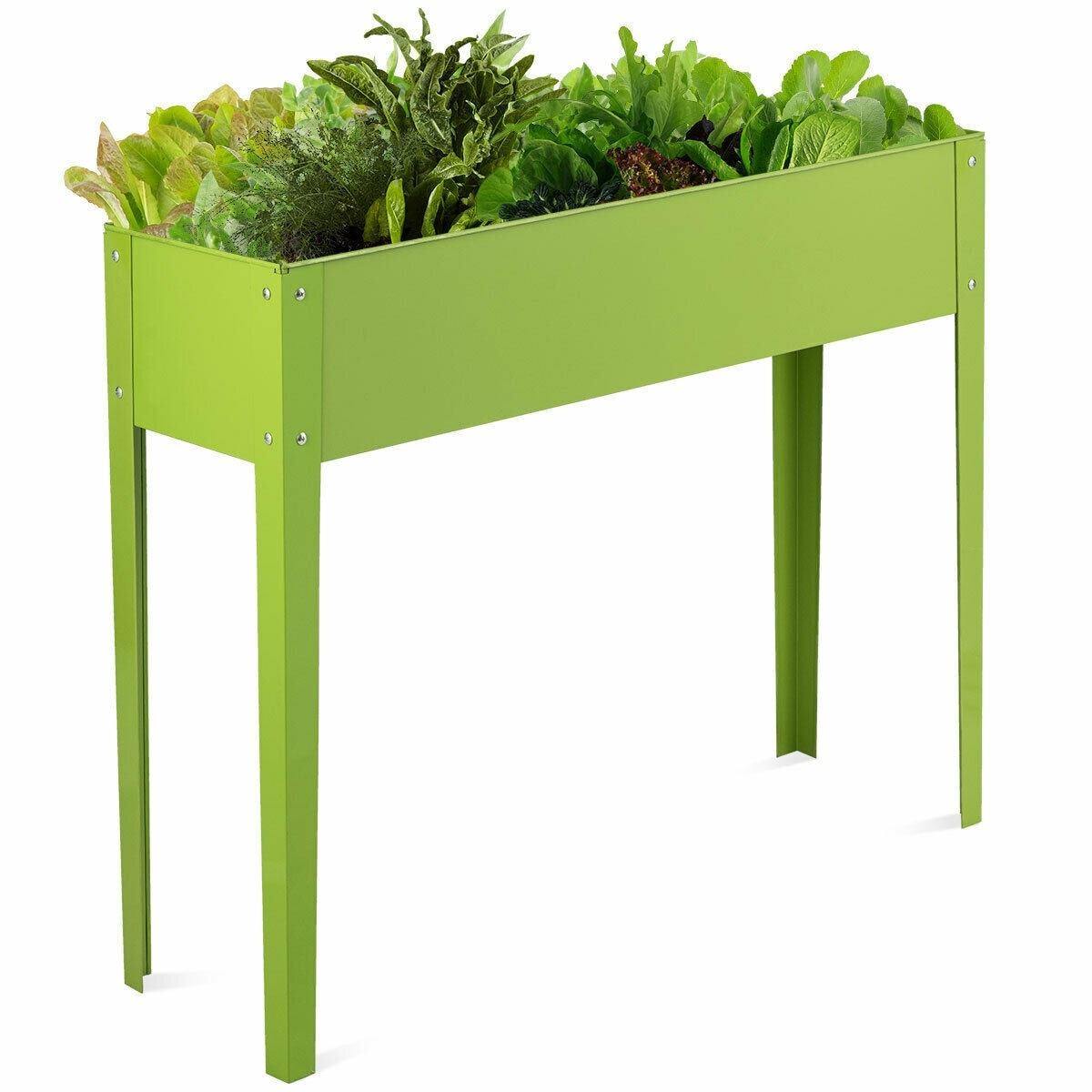 40" L x 13" W Outdoor Metal Raised Garden Bed Elevated Planter Box - Bestoutdor