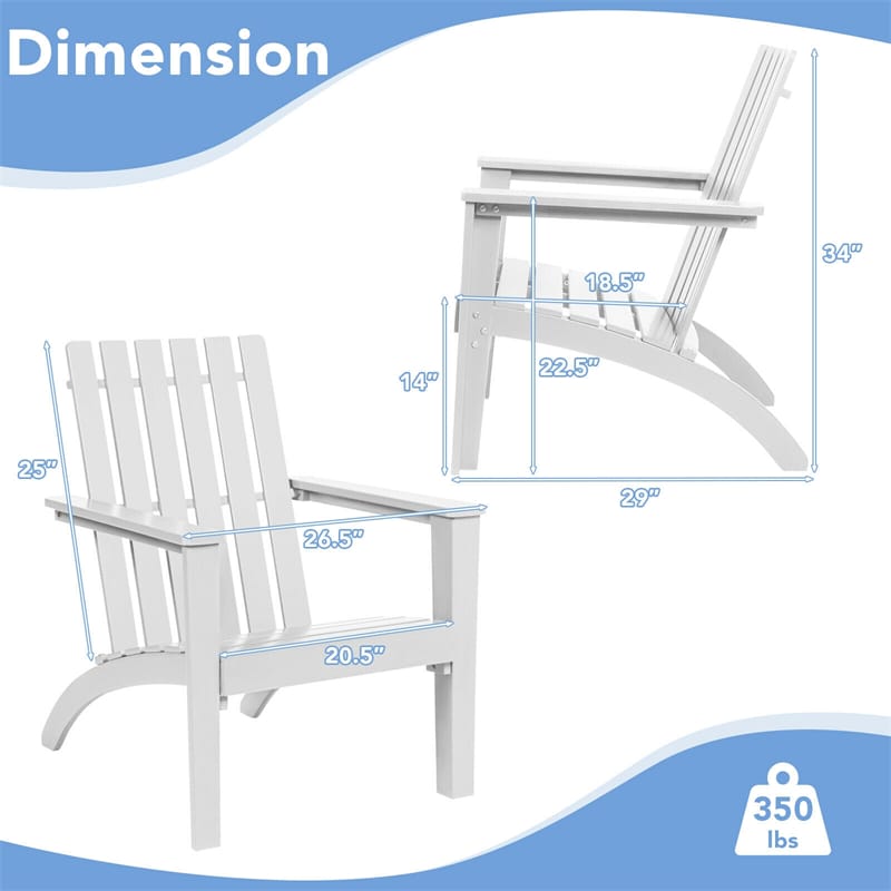 Outdoor Acacia Wood Adirondack Chair Weather Resistant Patio Adirondack Armchair for Garden Backyard