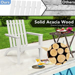 Outdoor Acacia Wood Adirondack Chair Weather Resistant Patio Adirondack Armchair for Garden Backyard