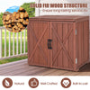 Wooden Outdoor Storage Shed 2.5 x 2FT Solid Fir Wood Garden Tool Shed Large Patio Storage Cabinet with Double Doors for Indoor Backyard