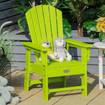 Kids Adirondack Chair, Weather-Resistant HDPE Patio Chair with Ergonomic Backrest, Children Outdoor Chair for Deck Porch Backyard Poolside